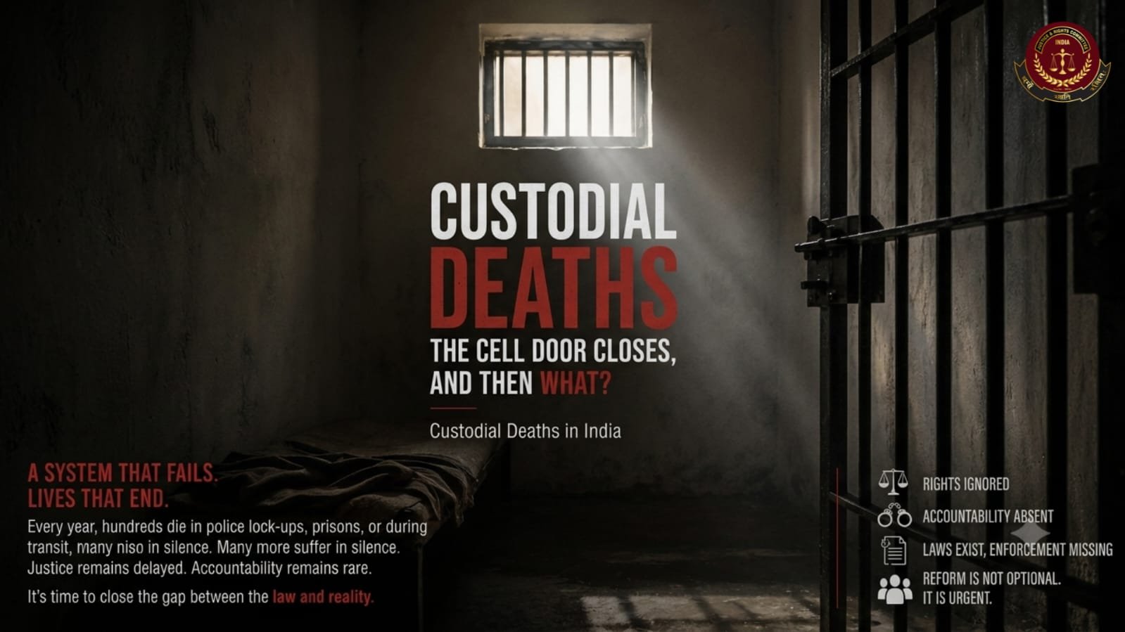You are currently viewing The Cell Door Closes, and Then What? Custodial Deaths in India